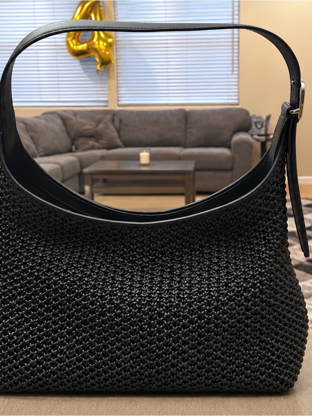 Authentic Kate spade Woven Shoulder Bag in Black